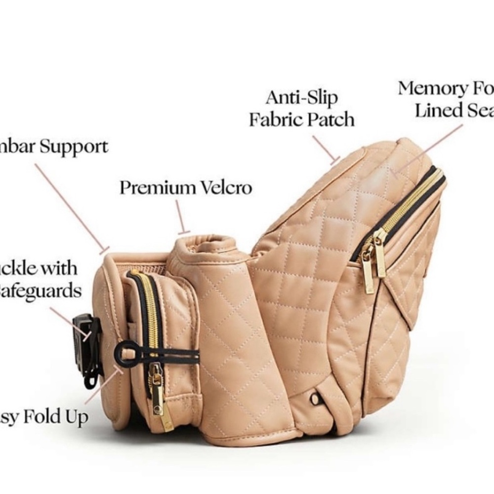 Tushbaby Discontinued Hip Carrier for Babies - Tan Vegan Leather NWOT
